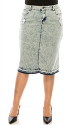 SG-77883XF - Sand Blast Calf length skirt