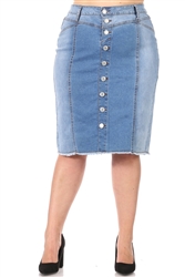 SG-77970XA Blush Wash middle length skirt