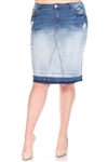 SG-77986XB Blue Blush middle length skirt