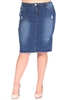 SG-77996X Indigo Wash middle length skirt