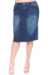 SG-78003X Indigo Wash Calf length skirt