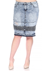 SG-78028X Sand Blush middle length skirt
