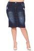 SG-79008X Dk.Indigo Wash middle length skirt