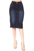 SG-79010 Dk.Indigo Wash middle length skirt