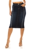 SG-79021 Dk.Indigo Wash middle length skirt