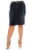 SG-79021X Dk.Indigo Wash middle length skirt