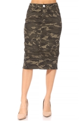 SG-79022 Camo middle length skirt