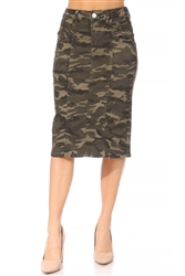 SG-79024 Camo middle length skirt