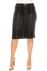 SG-79031XA Black Wash middle length skirt