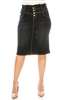 SG-79045XB Black Wash middle length skirt