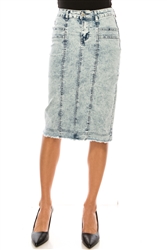 SG-79052 Sand Blast middle length skirt