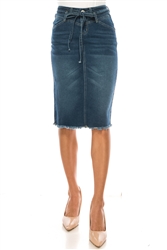 SG-79070A Indigo Wash middle length skirt