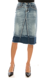 SG-79089A Blush Wash middle length skirt