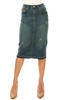 SG-79097 Vintage Wash calf length skirt