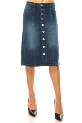 SG-79102 Indigo Wash middle length skirt