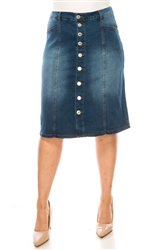 SG-79102X Indigo Wash middle length skirt