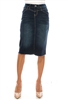 SG-79114 Dk.Indigo Wash middle length skirt