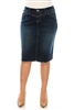 SG-79114X Dk.Indigo Wash middle length skirt