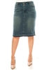 SG-79122X Vintage Wash middle length skirt