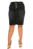 SG-79123XA Black Wash middle length skirt