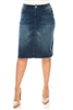 SG-79124X Indigo Wash middle length skirt