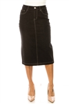 SG-79133A Black calf length skirt