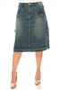 SG-79143X Vintage Wash Calf length skirt