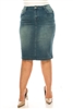 SG-79152X Vintage Wash calf length skirt