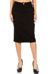 SG-79174 Black calf length skirt