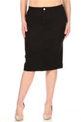 SG-79174X Black calf length skirt