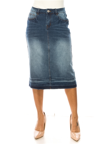 SG-79188 Blue Blush calf length skirt