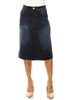 SG-79210 Dk.Indigo Wash middle length skirt