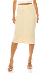 SG-79219 Almond calf length skirt
