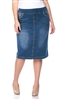 SG-79225XA Indigo Wash calf length skirt