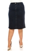 SG-79227X Stone Wash Dark Calf length skirt