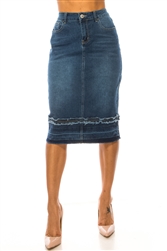 SG-79274 Indigo Wash middle length skirt