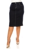 SG-79322X Dk.Indigo calf length skirt