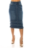 SG-79353 Indigo Wash calf length skirt