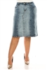 SG-79370X Snow Wash Calf length skirt