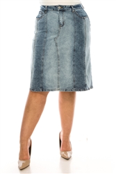 SG-79370X Snow Wash Calf length skirt