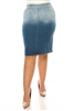 SG-79375X Shade Washed middle length skirt