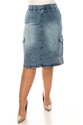 SG-79380X Snow Wash Calf length skirt