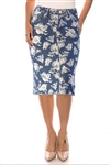 SG-79657 Rose Stone Wash middle length skirt
