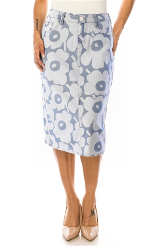 SG-79721 Orchid Light calf length skirt