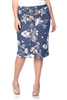 SG-79722X Lily Stone Wash calf length skirt