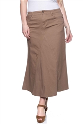 SG-86279X Khaki long skirt