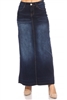 SG-86319M Dk.Indigo Wash long skirt