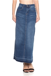 SG-86319M Indigo Wash long skirt