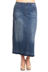 SG-86319XM Indigo Wash long skirt