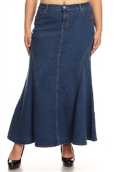 SG-87224X Indigo long skirt
